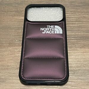 The North Face Plum Quilted Puffer iPhone Case with Logo fits iPhone 17pro max!
